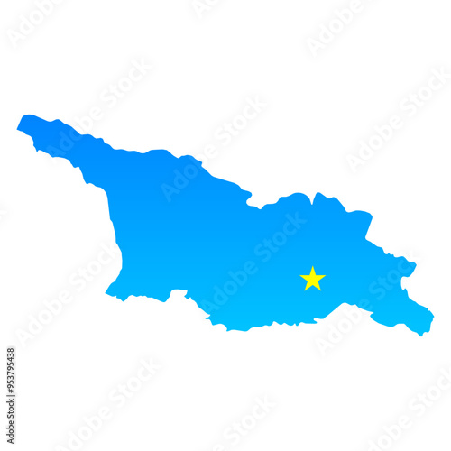 Map of Georgia with its capital Tbilisi in professional blue style
