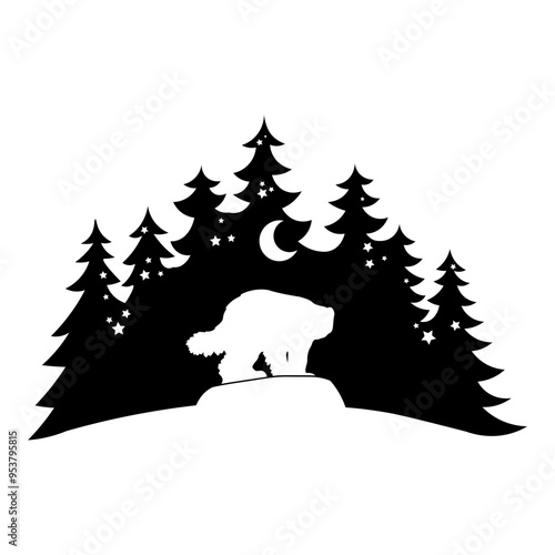 Forest Silhouette Wolverine