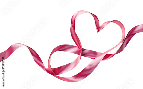 Breast Cancer Awareness Banner with a Ribbon Form Isolated on Transparent Background PNG.