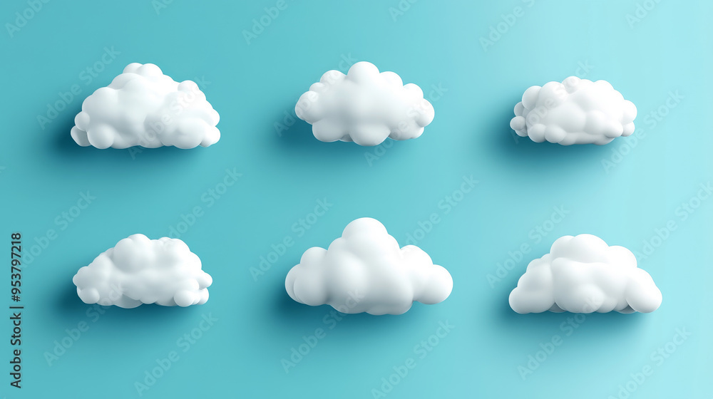A collection of clouds in various sizes A collection of clouds in various sizes