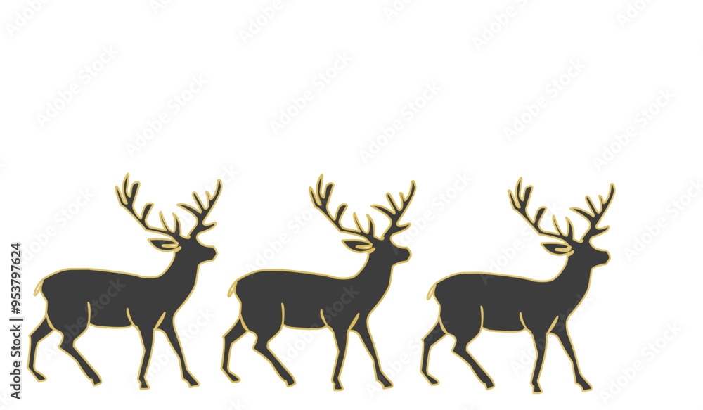 Continuous line drawing abstract deer. Modern one line animal illustration, aesthetic contour. Head of Christmas Santa reindeer for greeting cards, prints, poster, sticker, logo. banner. Vector. Black Continuous line drawing abstract deer. Modern one line animal illustration, aesthetic contour. Head of Christmas Santa reindeer for greeting cards, prints, poster, sticker, logo. banner. Vector. Black