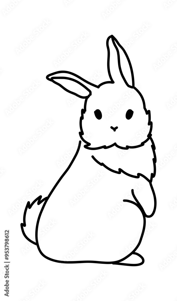 Cartoon rabbit. Simple doodle hand drawn bunny. Vector sketch Cartoon rabbit. Simple doodle hand drawn bunny. Vector sketch