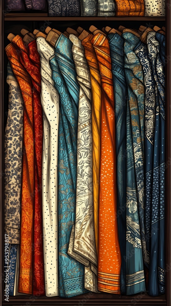 Dhoti Market Stall Hinduism Religion Spiritual Symbol Dhoti Market Stall Hinduism Religion Spiritual Symbol