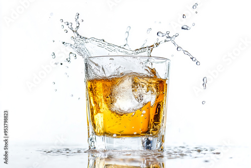 A glass of tequila shot with splash