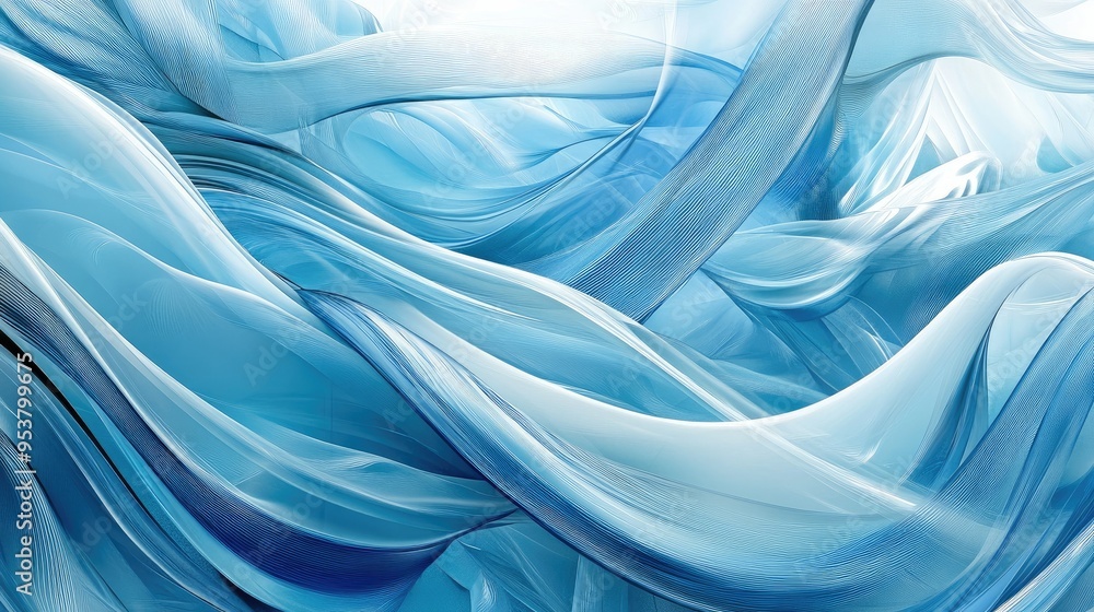Obraz premium Modern 3D abstract design with flowing, lines and glass texture 
