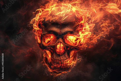 Fire skull reborn in the dark
