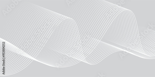 Wavy business curve lines on transparent background. Abstract ocean wave line background. Wave swirl, frequency sound wave, twisted curve lines with blend effect.