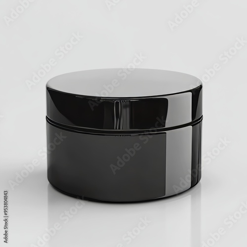 Black Plastic Cosmetic Jar for Cream, Butter, Scrub, Gel, Powder, or Wax Packaging Generative AI