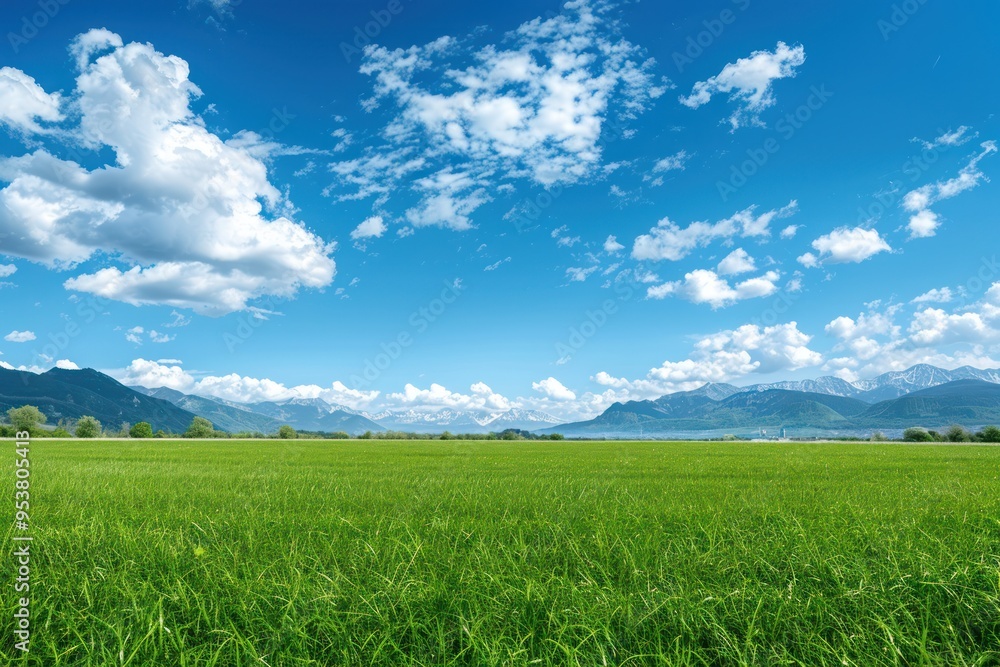 Fototapeta premium Serene Mountain Meadow Landscape
