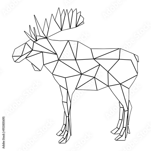 Geometric Moose Outline