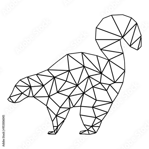Geometric Skunk Outline