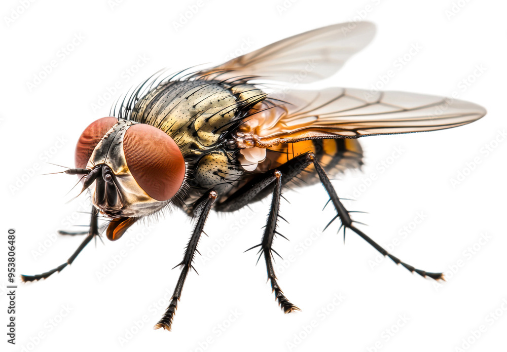 Daytime close-up of a fly isolated on transparent background Daytime close-up of a fly isolated on transparent background