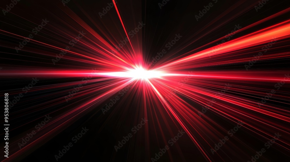 Abstract Radial Red Light Rays on Black Background for Futuristic and Technological Concepts Generative AI Abstract Radial Red Light Rays on Black Background for Futuristic and Technological Concepts Generative AI