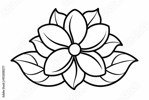 simple-flower-outline-on-white-background,Simple Flower, Flower Outline, Floral Silhouette, 