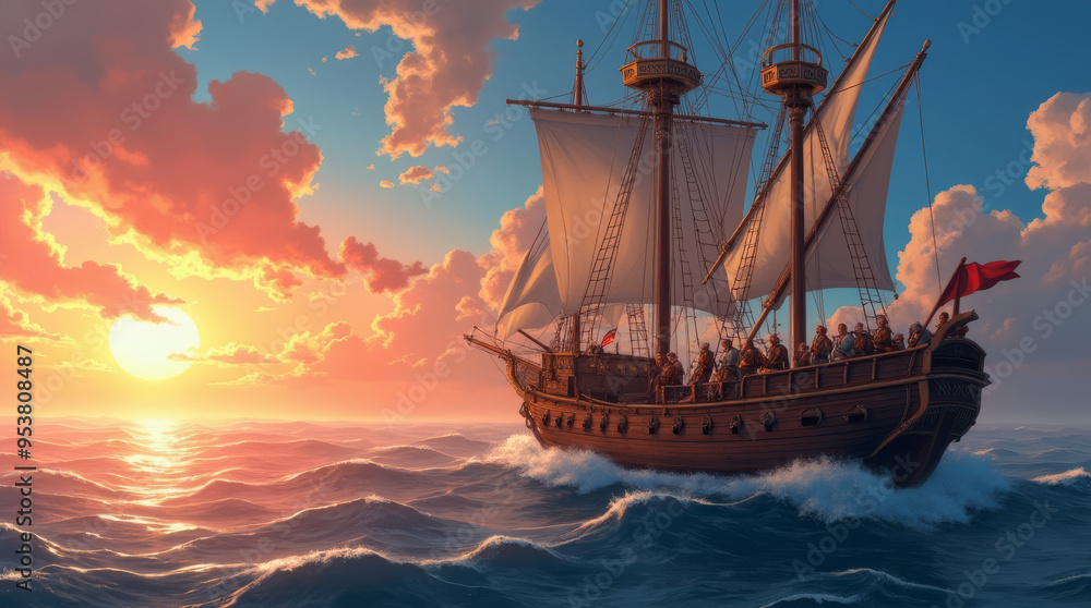 Fototapeta premium Sonnenuntergang auf See