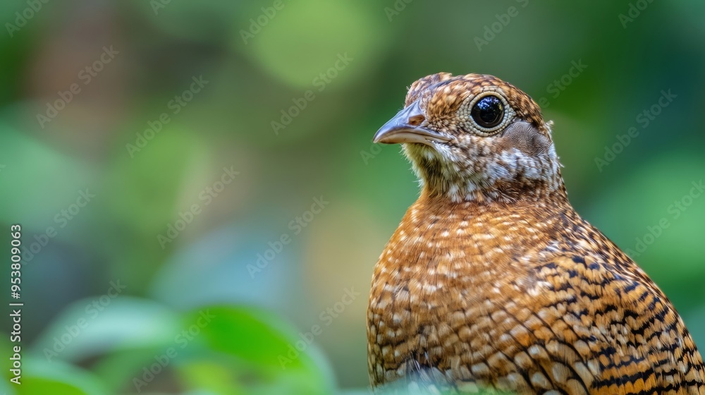 Close-up Portrait of Female Rain Quail in Natural Habitat Generative AI Close-up Portrait of Female Rain Quail in Natural Habitat Generative AI