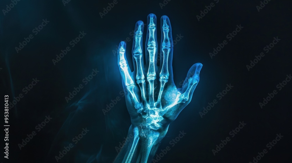Naklejka premium X-Ray human hand picture.