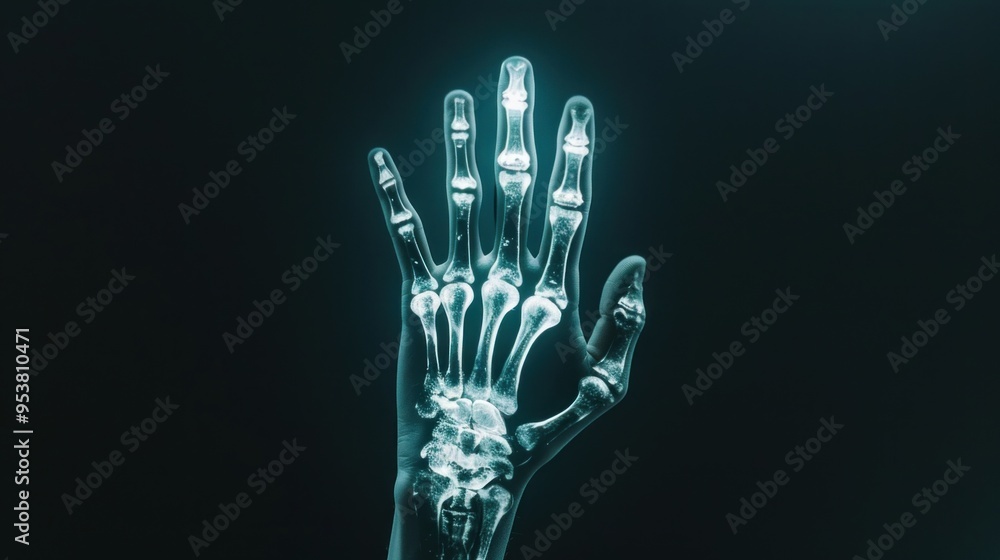 Naklejka premium X-Ray human hand picture.