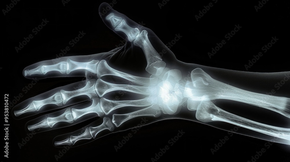 Naklejka premium X-Ray human hand picture.