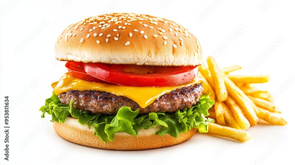 Fast Food on White Background, Perfect for Food Blogging or Restaurant Menu Generative AI Fast Food on White Background, Perfect for Food Blogging or Restaurant Menu Generative AI