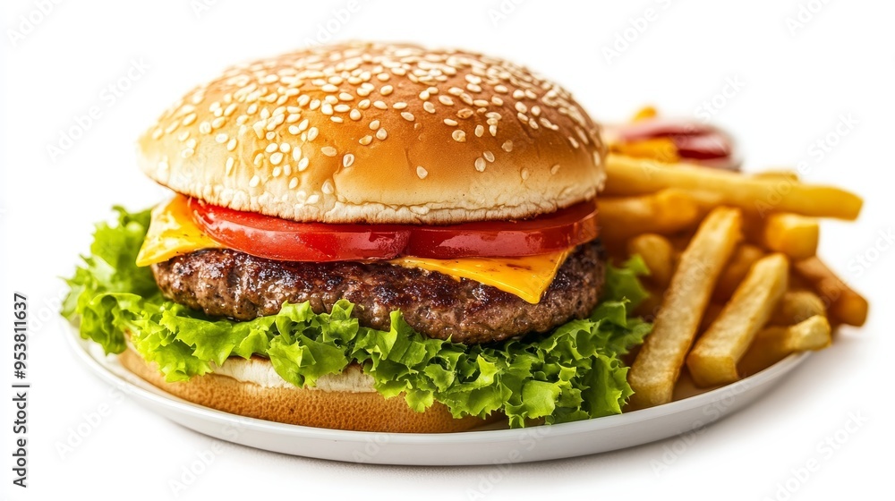 Fast Food on White Background, Ready to Serve Generative AI Fast Food on White Background, Ready to Serve Generative AI