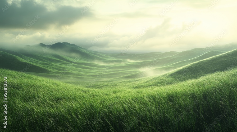 Serene Landscape of a Grassland in the Outdoors for Nature Lovers Generative AI Serene Landscape of a Grassland in the Outdoors for Nature Lovers Generative AI