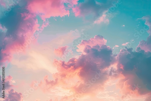 Colorful cloudy sky at sunset. Gradient color. Sky texture  abstract nature background