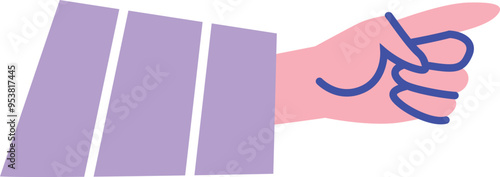 Pointing finger gesture color icon. Trendy direction drawing
