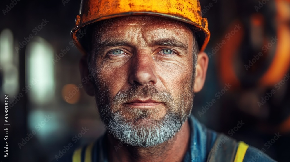 Close-up Portrait of a Hard-Working Construction Worker Close-up Portrait of a Hard-Working Construction Worker