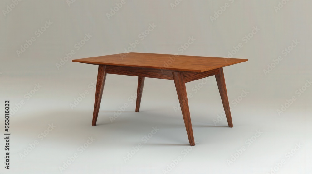 mid-century modern coffee table with tapered legs and a walnut wood finish. mid-century modern coffee table with tapered legs and a walnut wood finish.