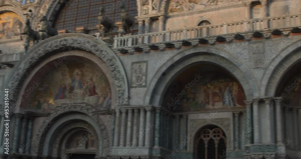 Exploring St. Mark's Basilica in Venice at sunset with intricate architecture and vibrant mosaics on display