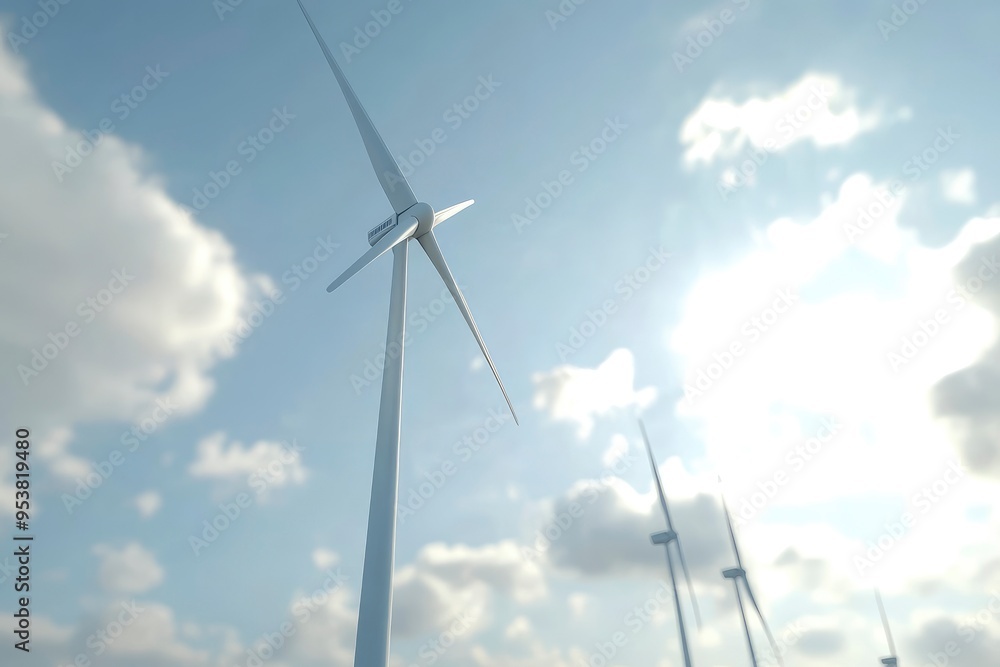 wind turbine farm to generate wind energy for intelligent cities. Renewable energy. sustainable and environmentally friendly with generative ai wind turbine farm to generate wind energy for intelligent cities. Renewable energy. sustainable and environmentally friendly with generative ai
