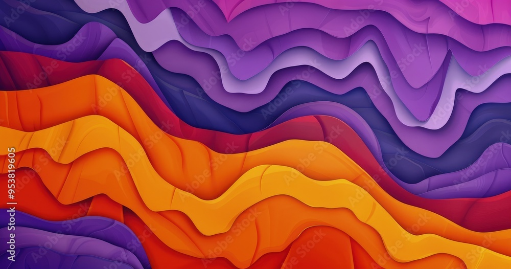 A vibrant abstract design featuring flowing waves in shades of purple, orange, and red, creating a dynamic visual effect. A vibrant abstract design featuring flowing waves in shades of purple, orange, and red, creating a dynamic visual effect.