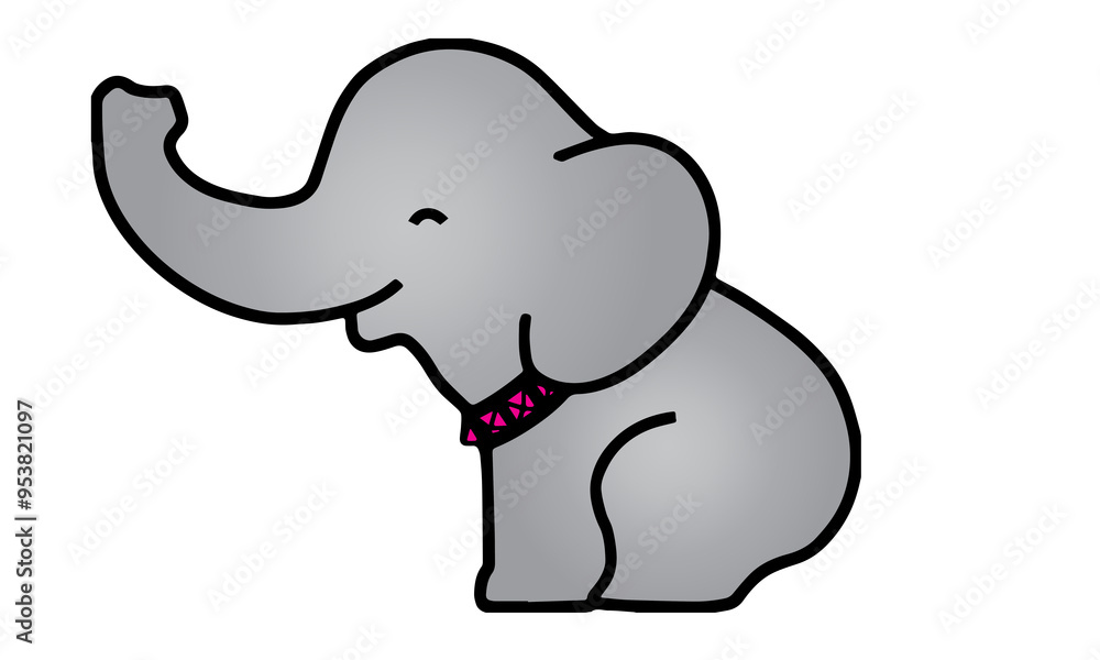 Cute Cartoon Elephant Illustration - Adorable Animated Elephant Character with Whimsical Design, Funny Baby Elephant Art and Clipart Cute Cartoon Elephant Illustration - Adorable Animated Elephant Character with Whimsical Design, Funny Baby Elephant Art and Clipart