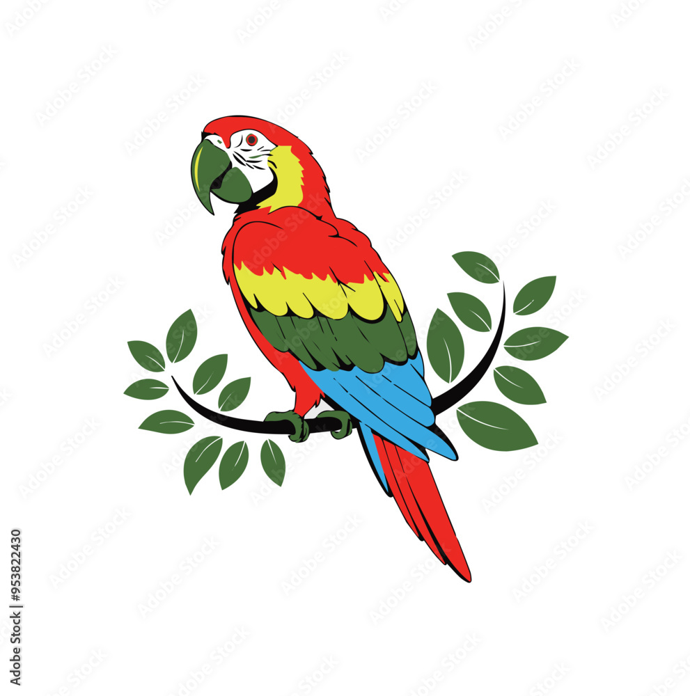 Fototapeta premium A cute colorful parrot vector illustration