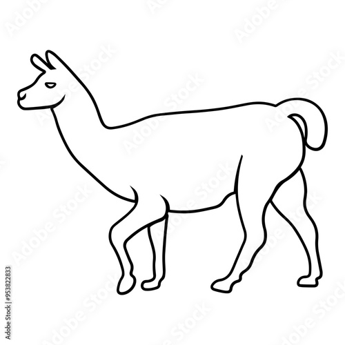 Llama Side View Outline