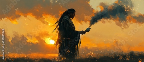 Sacred Pipe Calumet Spiritual Ceremony Native American Spirituality Religion Spiritual Symbol photo