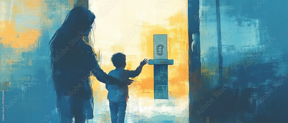 Obraz premium Mezuzah Home Entrance Judaism Religion Spiritual Symbol