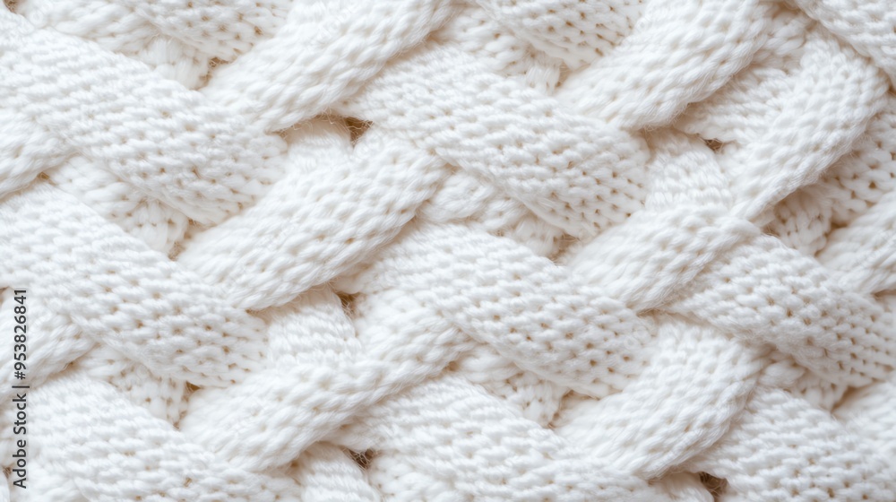 Close-up of white knitted fabric with a textured weave. Close-up of white knitted fabric with a textured weave.