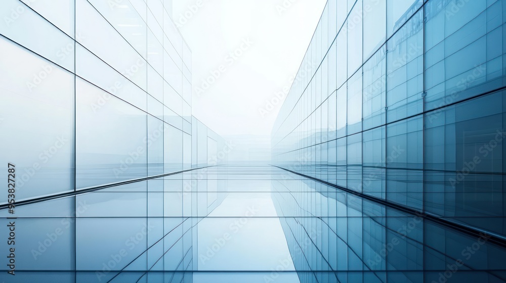 Reflected Glass Facade of a Modern Building Reflected Glass Facade of a Modern Building