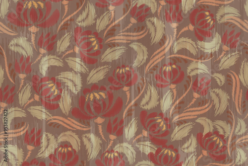 Seamless paisley embroidered floral motif pattern in vector, for design, fabric, wrapping, digital motif, background, wallpaper, print, clothing, etc.	