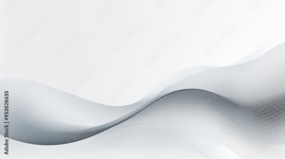 Fototapeta premium A smooth, abstract wave design featuring gradients of gray, ideal for backgrounds or digital presentations.