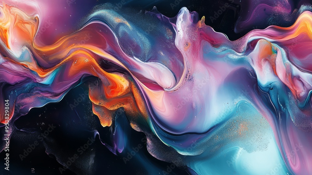 Obraz premium Dreamscape Abstractions: Fluid Shapes and Surreal Colors in Art 1