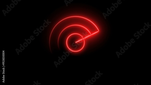 Technology Scanning Military Target Radar Screen Illustration Background.