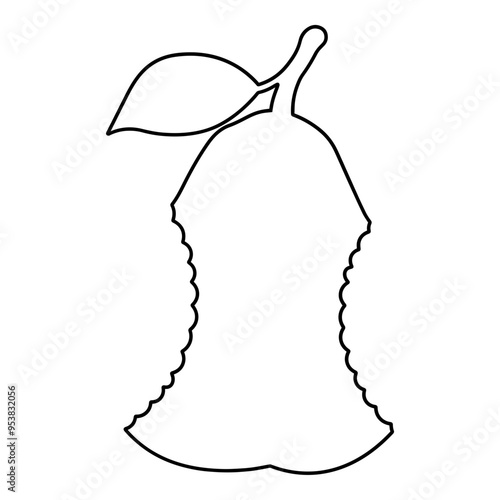 Pear Bitten Twice Outline