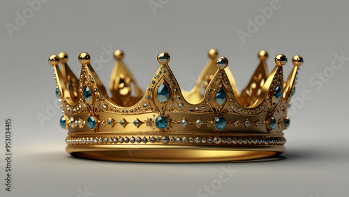 golden crown isolated on a white background, ready for graphic design use.