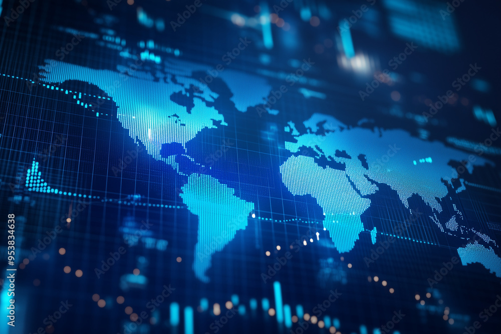 A blue digital background featuring a world map with interconnected Bitcoin symbols, representing the global spread of blockchain technology in financial and trading applications. A blue digital background featuring a world map with interconnected Bitcoin symbols, representing the global spread of blockchain technology in financial and trading applications.