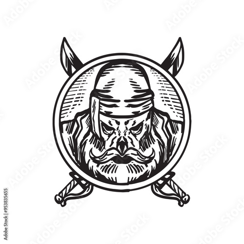 pirate illustration design for clothing and logo design