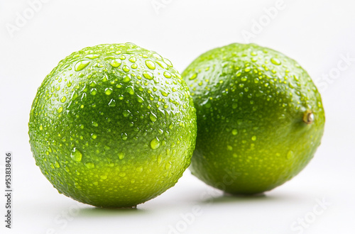 green lime with water droplets