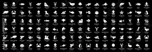 Animals logos collection. Animal logo set. Icon design
